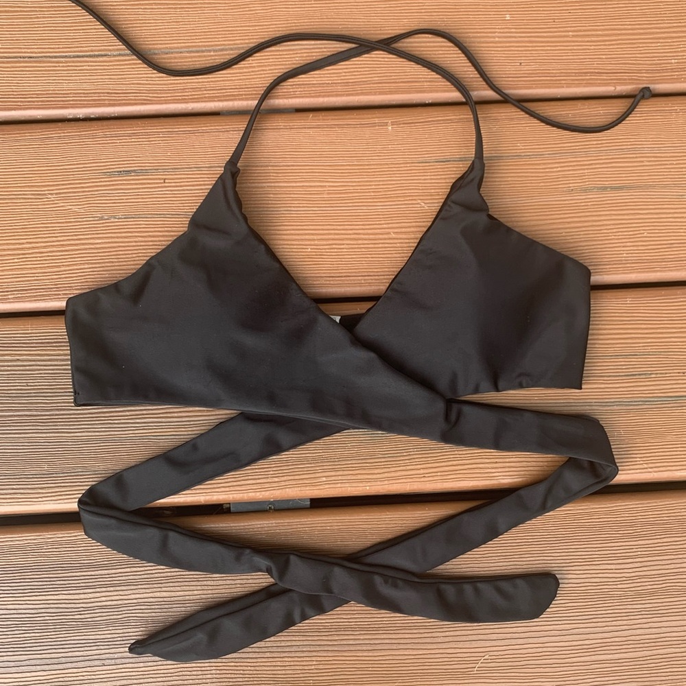 Black Wrap Bikini Top